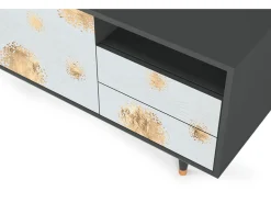Móvel De Tv| Mueble de TV - 125х56х41 cm - T7 - Sky Latte, Antracite Cinza antracite