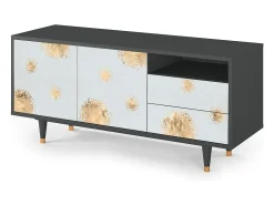 Móvel De Tv| Mueble de TV - 125х56х41 cm - T7 - Sky Latte, Antracite Cinza antracite