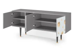 Móvel De Tv* Mueble de TV - 150х69х41 cm - T5 - Sky Latte, Cinza Cinzento