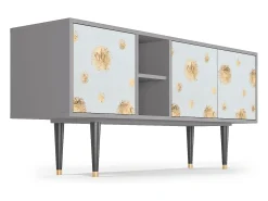 Móvel De Tv* Mueble de TV - 150х69х41 cm - T5 - Sky Latte, Cinza Cinzento