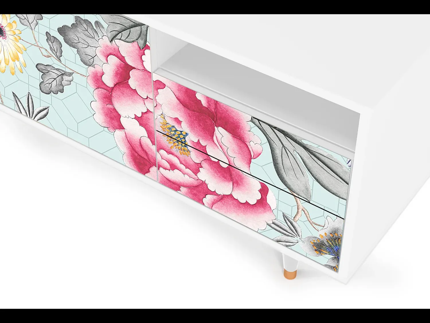 Mueble de TV - 125х56х41 cm - T7 - Sky Garden, Branco^ Móvel De Tv