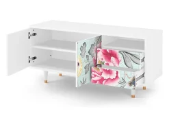 Mueble de TV - 125х56х41 cm - T7 - Sky Garden, Branco^ Móvel De Tv