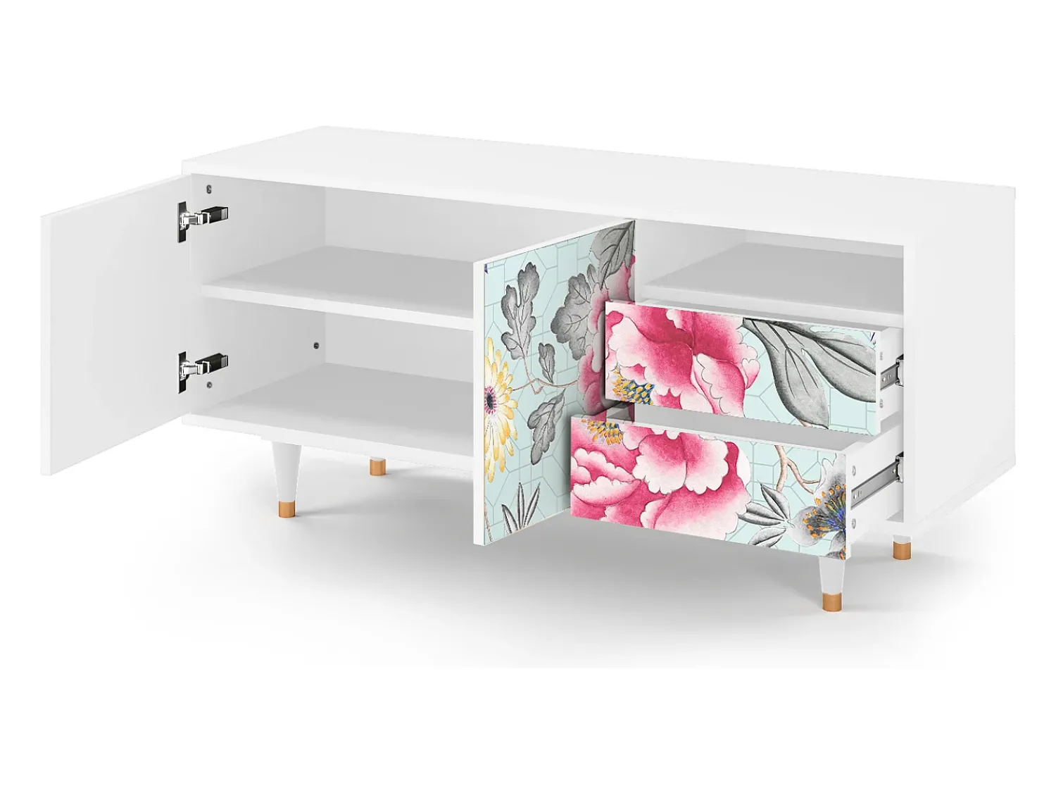 Mueble de TV - 125х56х41 cm - T7 - Sky Garden, Branco^ Móvel De Tv