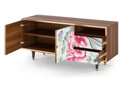 Móvel De Tv| Mueble de TV - 125х56х41 cm - T7 - Sky Garden, Nogueira Castanho