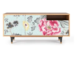 Móvel De Tv| Mueble de TV - 125х56х41 cm - T7 - Sky Garden, Nogueira Castanho