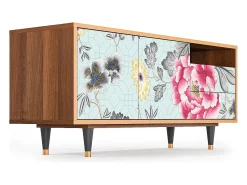 Móvel De Tv| Mueble de TV - 125х56х41 cm - T7 - Sky Garden, Nogueira Castanho