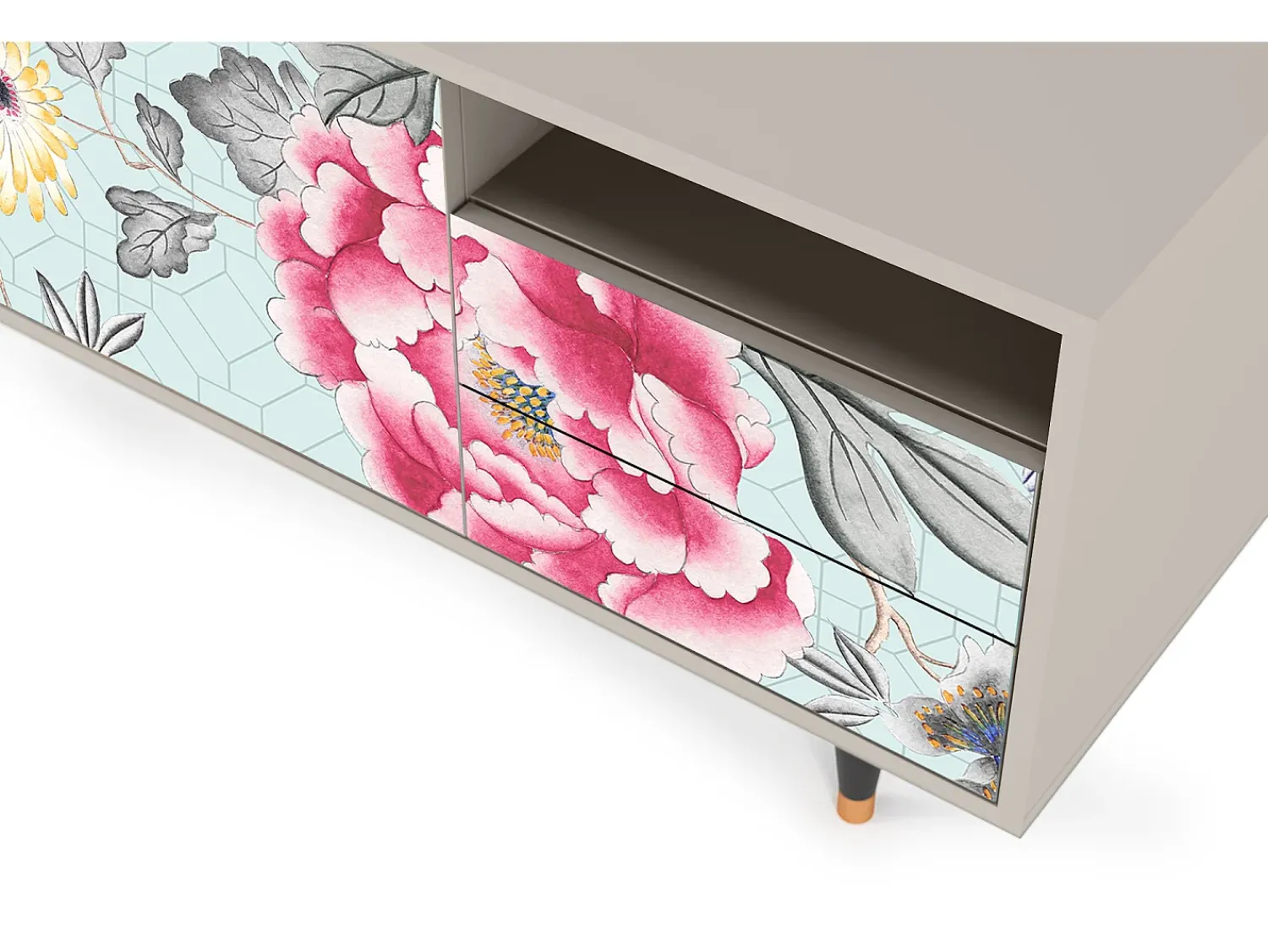 Móvel De Tv* Mueble de TV - 125х56х41 cm - T7 - Sky Garden, Areia Bege