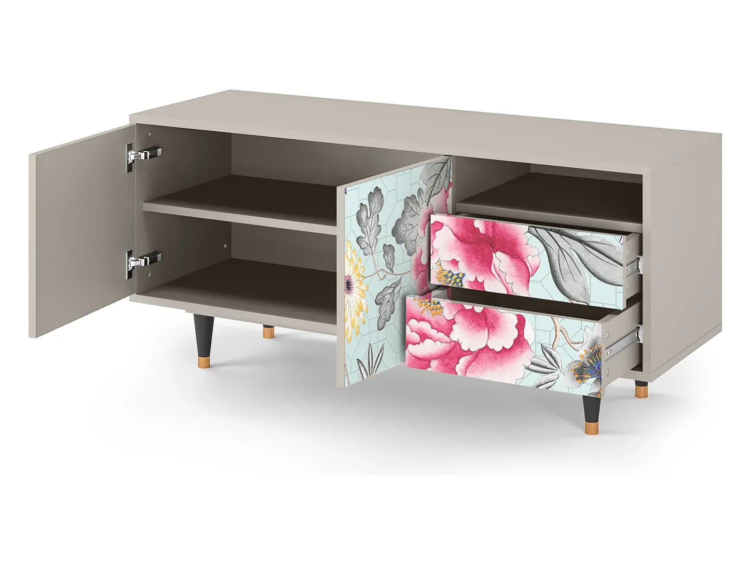 Móvel De Tv* Mueble de TV - 125х56х41 cm - T7 - Sky Garden, Areia Bege