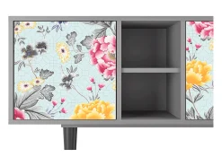 Móvel De Tv| Mueble de TV - 150х69х41 cm - T5 - Sky Garden, Cinza Cinzento