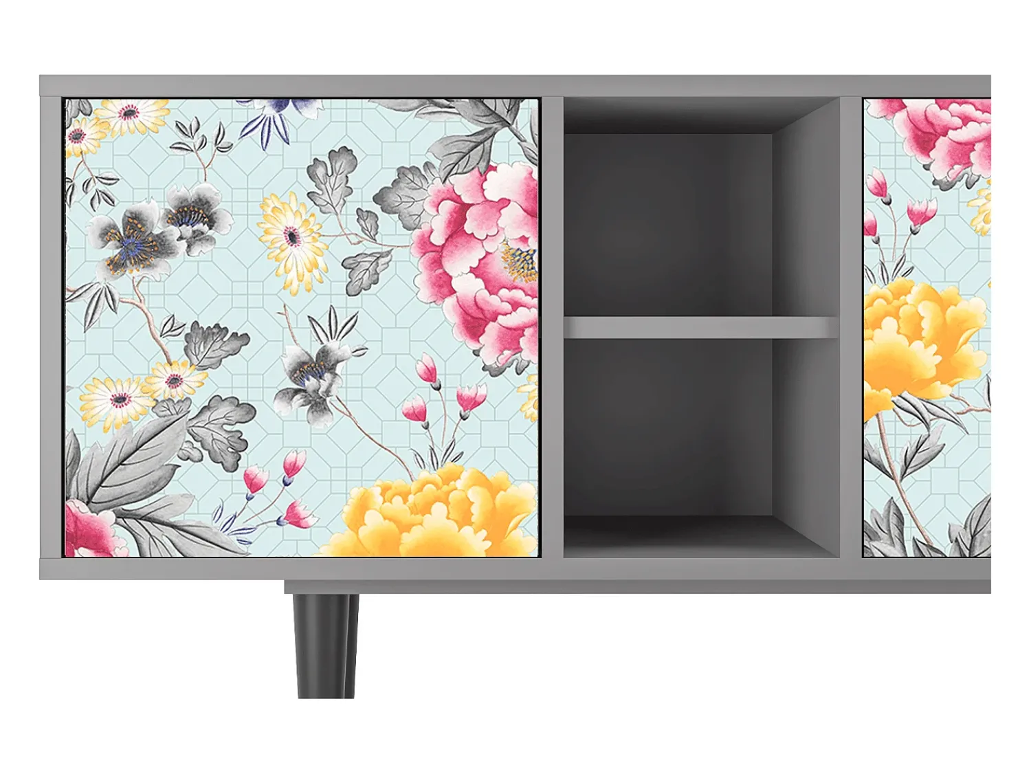 Móvel De Tv| Mueble de TV - 150х69х41 cm - T5 - Sky Garden, Cinza Cinzento
