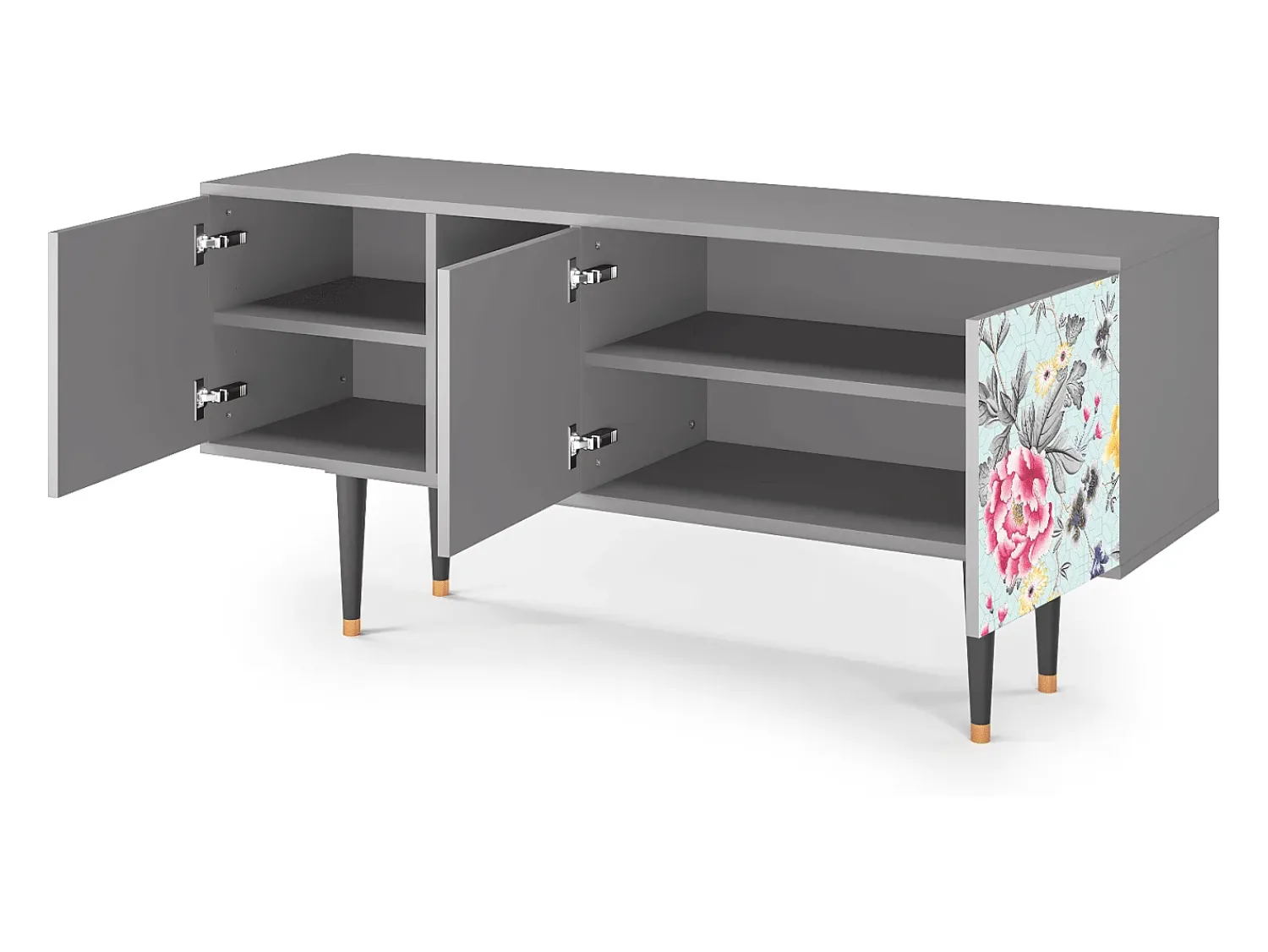 Móvel De Tv| Mueble de TV - 150х69х41 cm - T5 - Sky Garden, Cinza Cinzento