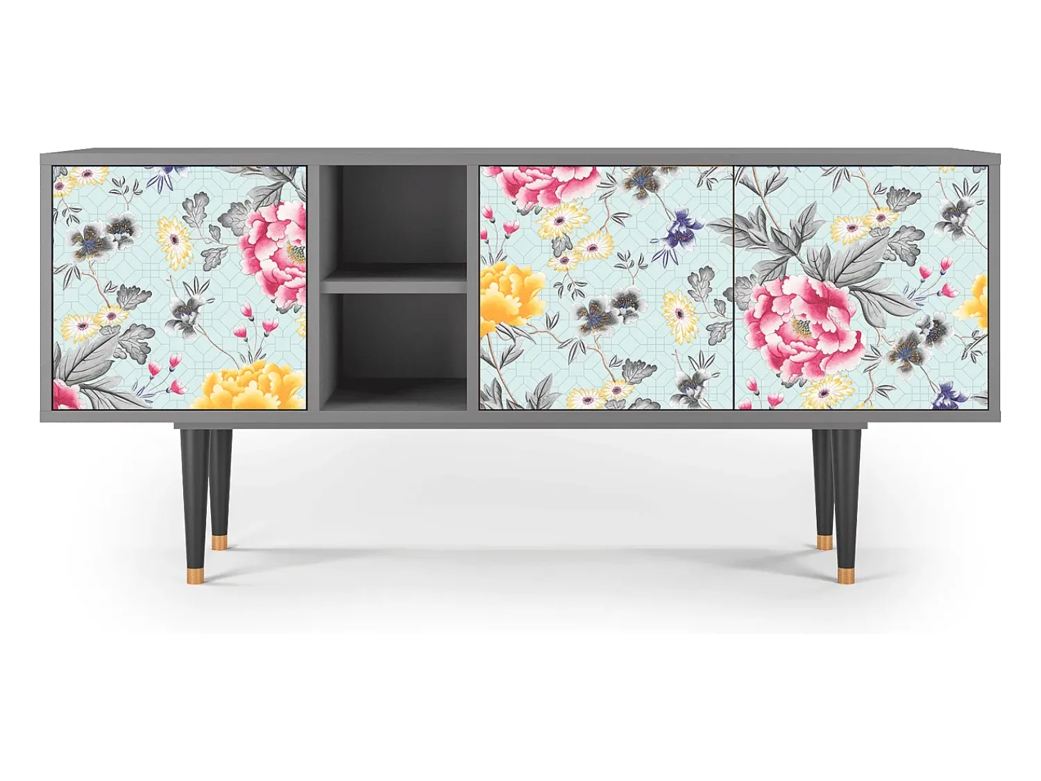 Móvel De Tv| Mueble de TV - 150х69х41 cm - T5 - Sky Garden, Cinza Cinzento