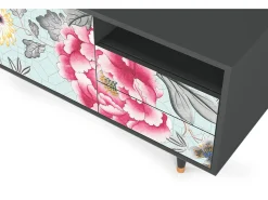 Móvel De Tv* Mueble de TV - 125х56х41 cm - T7 - Sky Garden, Antracite Cinza antracite