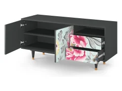Móvel De Tv* Mueble de TV - 125х56х41 cm - T7 - Sky Garden, Antracite Cinza antracite