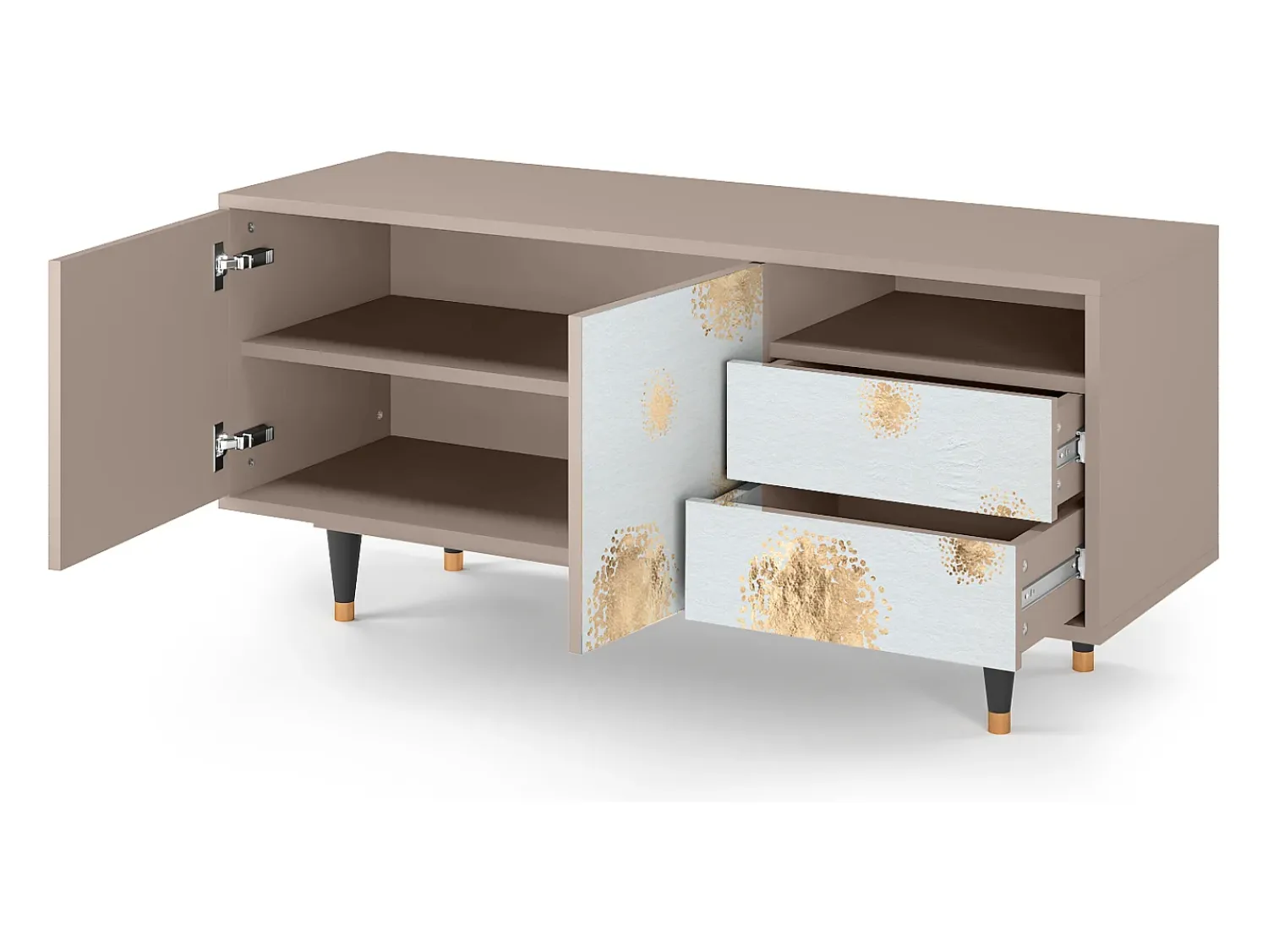 Móvel De Tv* Mueble de TV - 125х56х41 cm - T7 - Sky Latte, Latte Bege