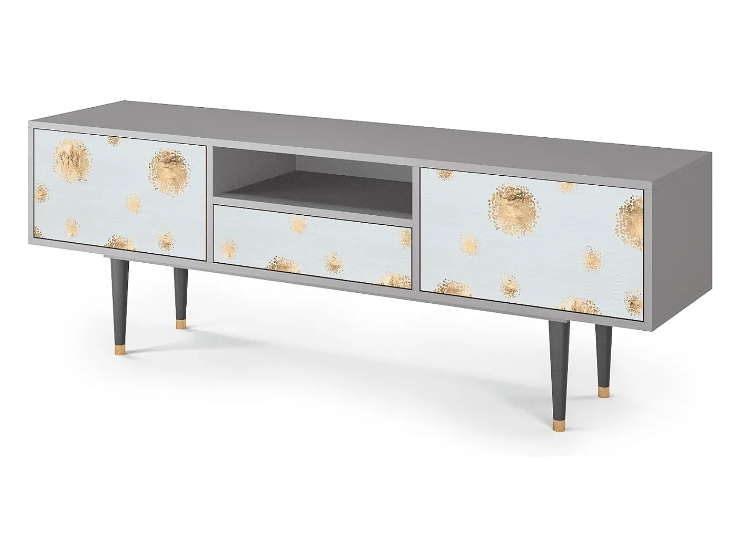 Móvel De Tv* Mueble de TV - 170х59х41 cm - T6 - Sky Latte, Cinza Cinzento