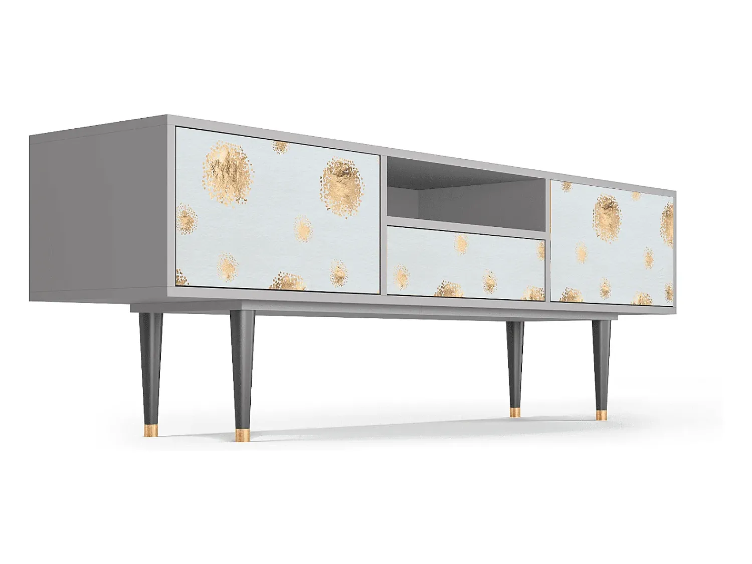 Móvel De Tv* Mueble de TV - 170х59х41 cm - T6 - Sky Latte, Cinza Cinzento
