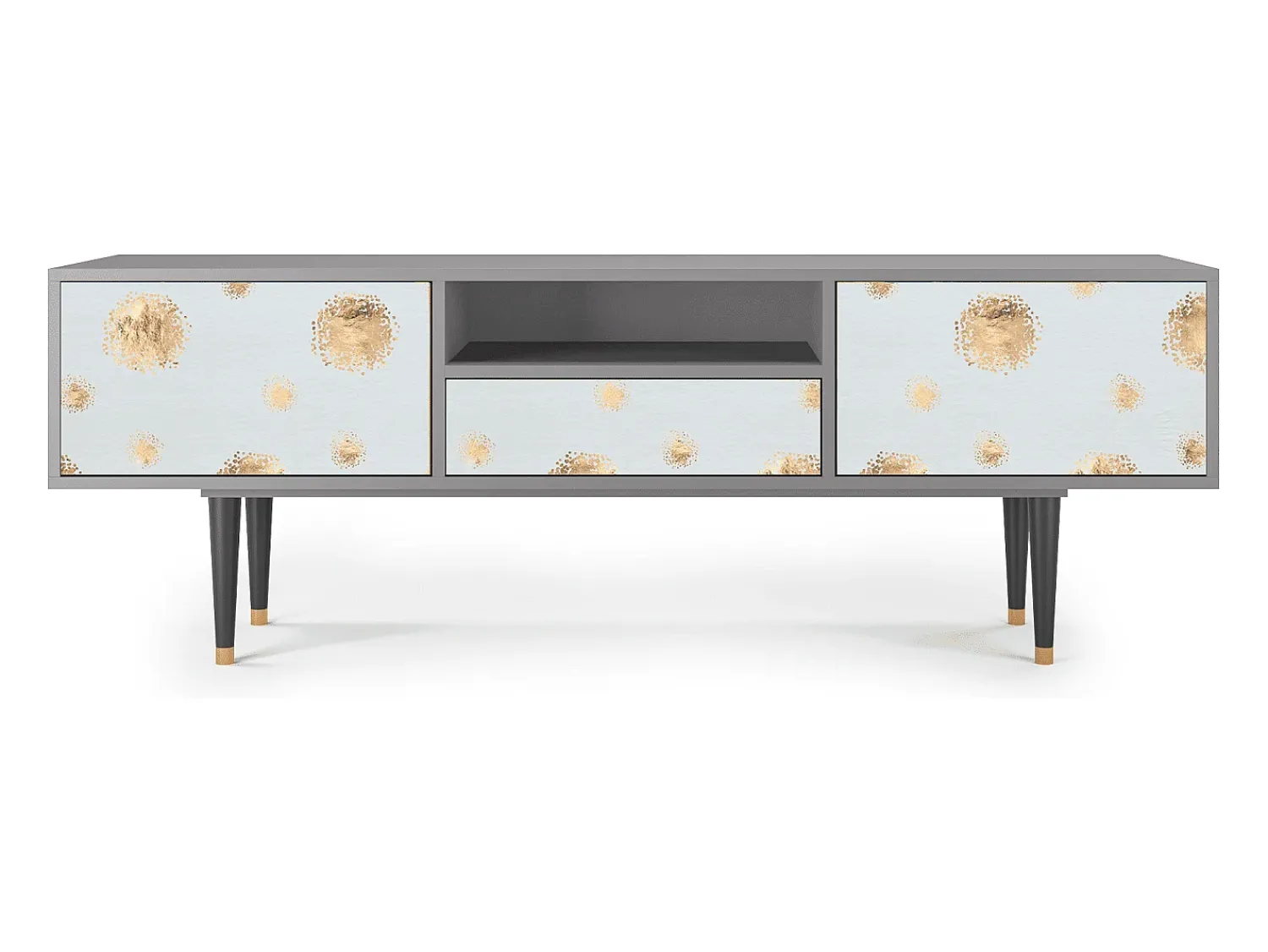 Móvel De Tv* Mueble de TV - 170х59х41 cm - T6 - Sky Latte, Cinza Cinzento