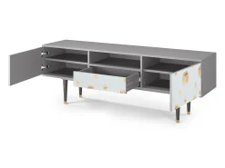 Móvel De Tv* Mueble de TV - 170х59х41 cm - T6 - Sky Latte, Cinza Cinzento