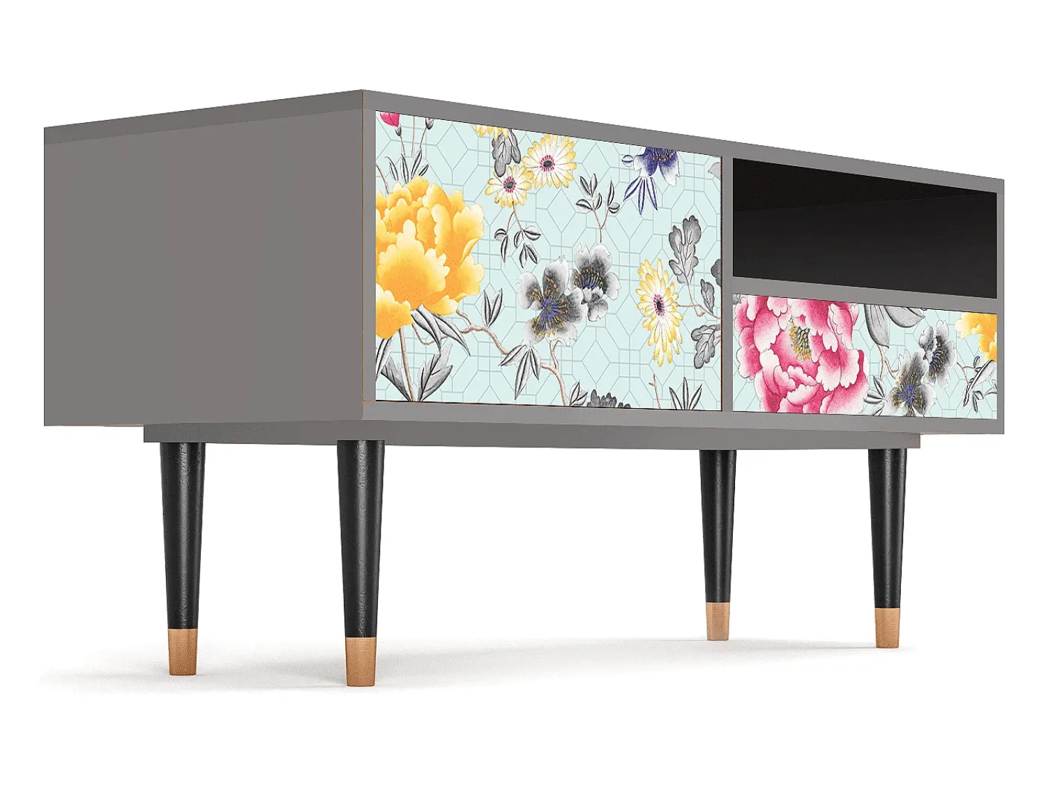 Móvel De Tv| Mueble de TV - 115х59х48 cm - T3 - Sky Garden, Cinza Cinzento