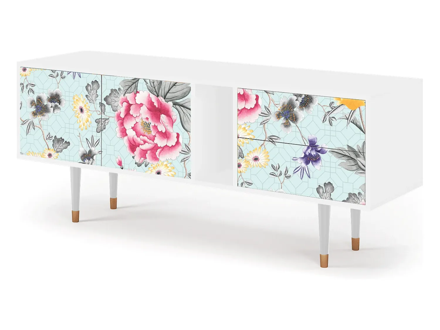 Mueble de TV - 170х69х48 cm - T1 - Sky Garden, Branco^ Móvel De Tv