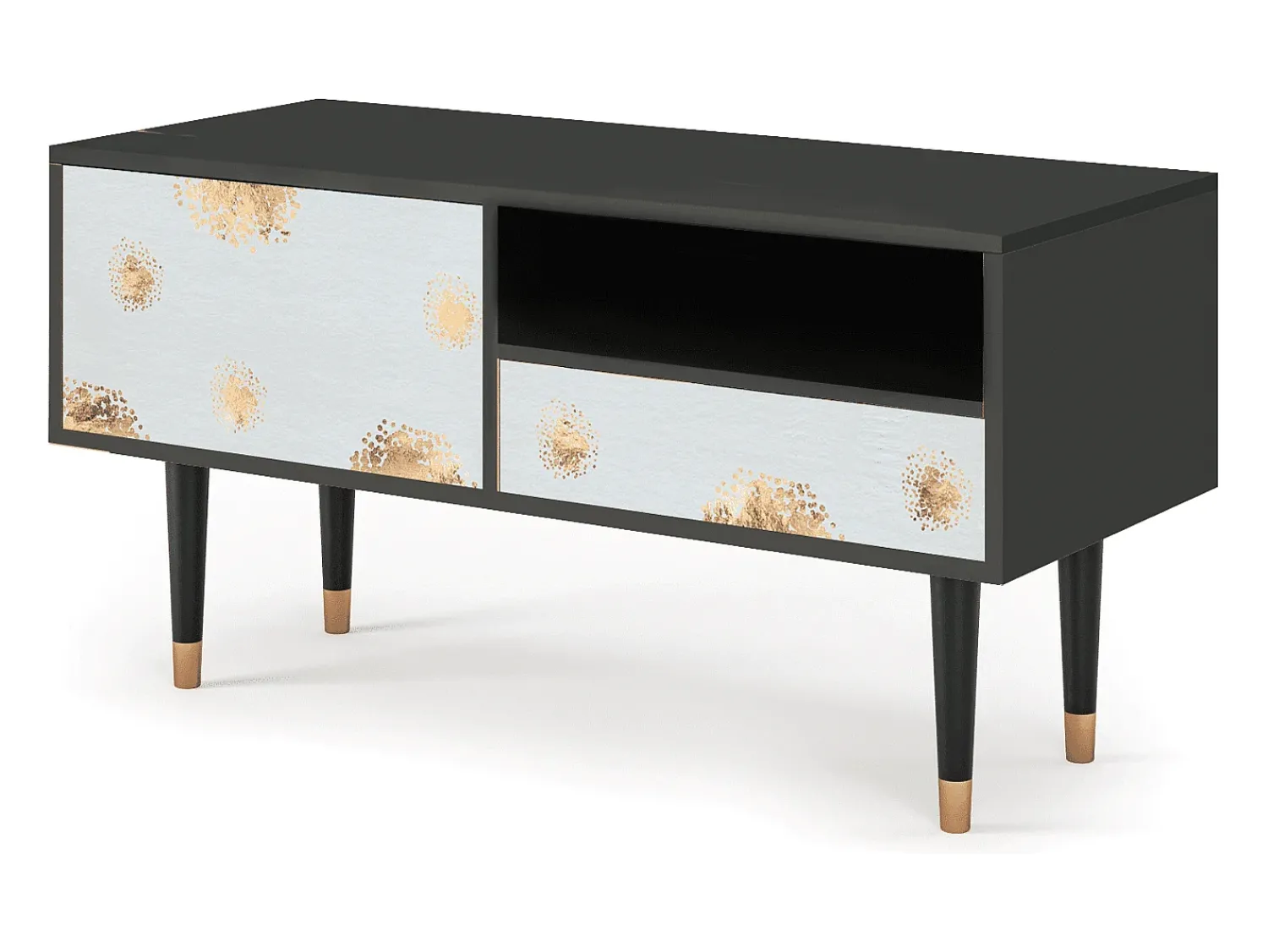 Móvel De Tv* Mueble de TV - 115х59х48 cm - T3 - Sky Latte, Antracite Cinza antracite