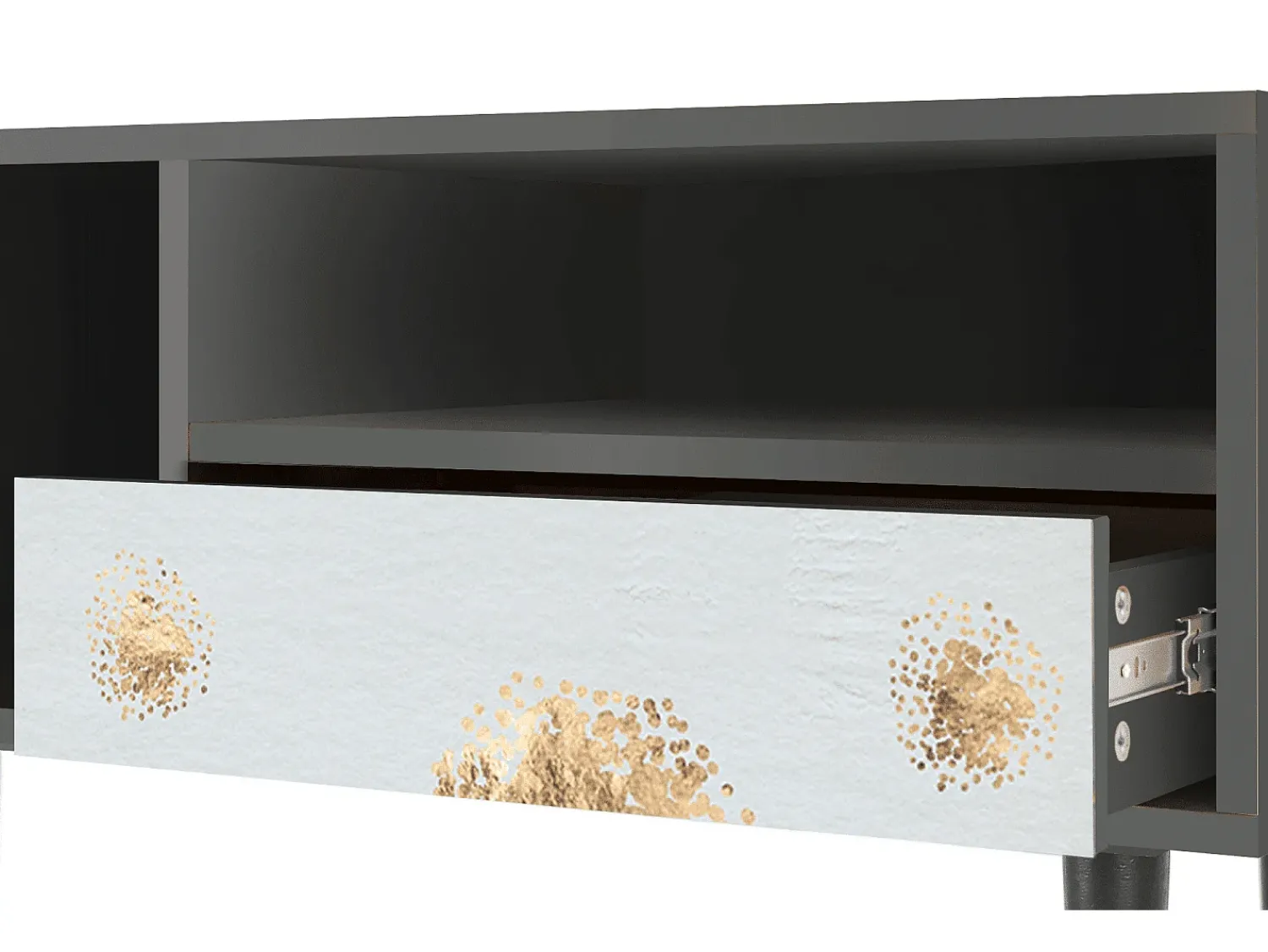 Móvel De Tv* Mueble de TV - 115х59х48 cm - T3 - Sky Latte, Antracite Cinza antracite