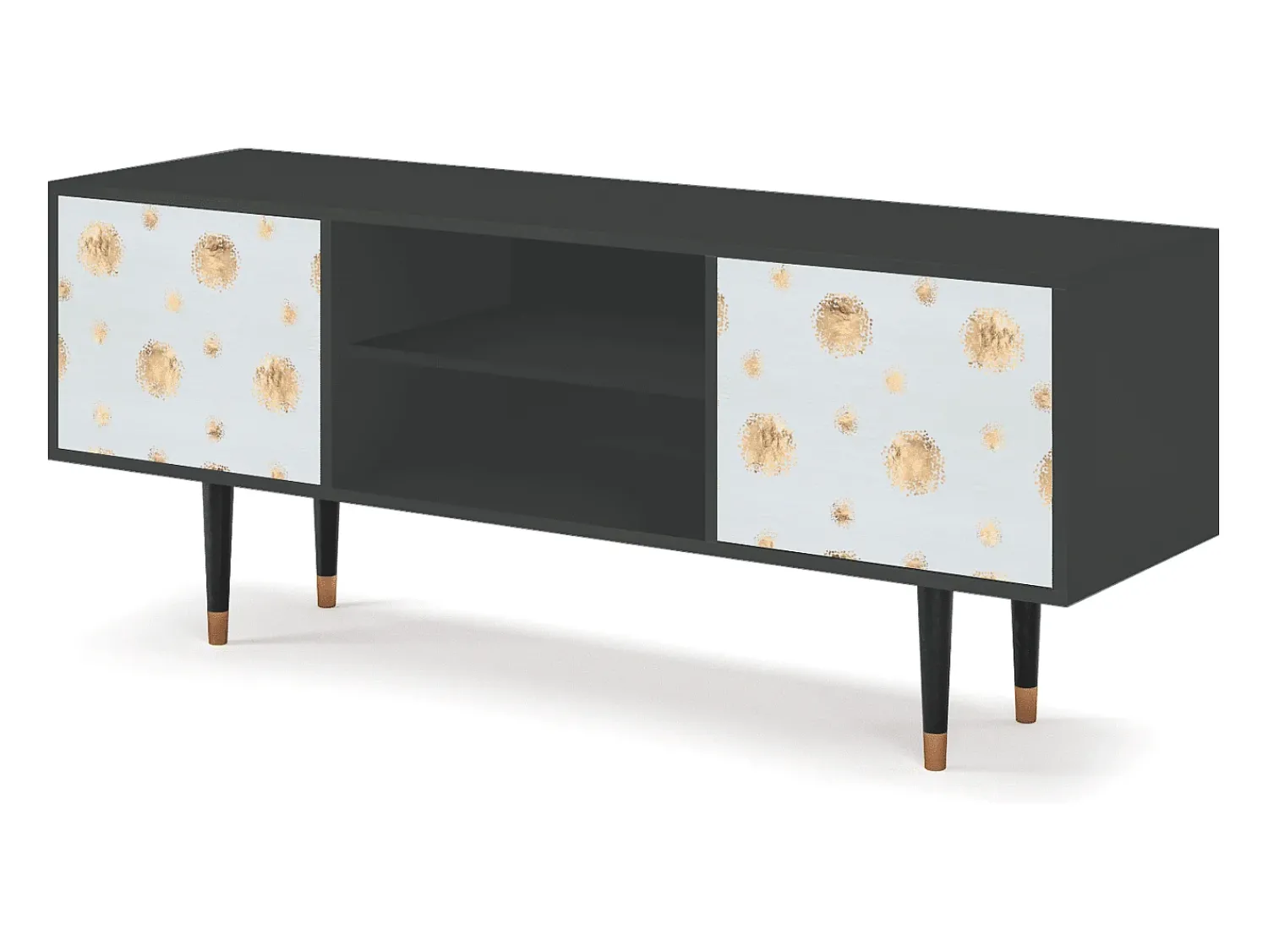 Discount Mueble de TV - 170х69х48 cm - T2 - Sky Latte, Antracite Cinza antracite
