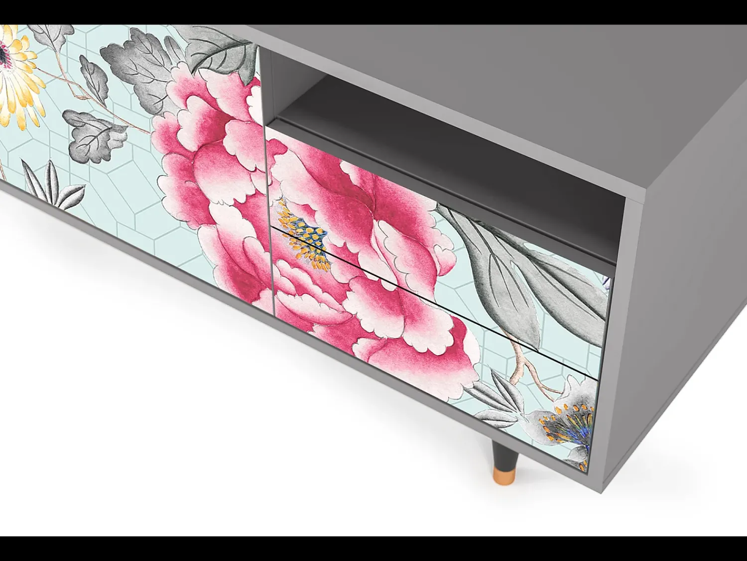 Online Mueble de TV - 125х56х41 cm - T7 - Sky Garden, Cinza Cinzento