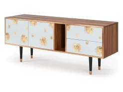Móvel De Tv* Mueble de TV - 170х69х48 cm - T1 - Sky Latte, Nogueira Castanho