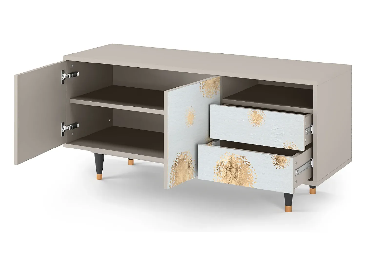 Mueble de TV - 125х56х41 cm - T7 - Sky Latte, Areia Bege