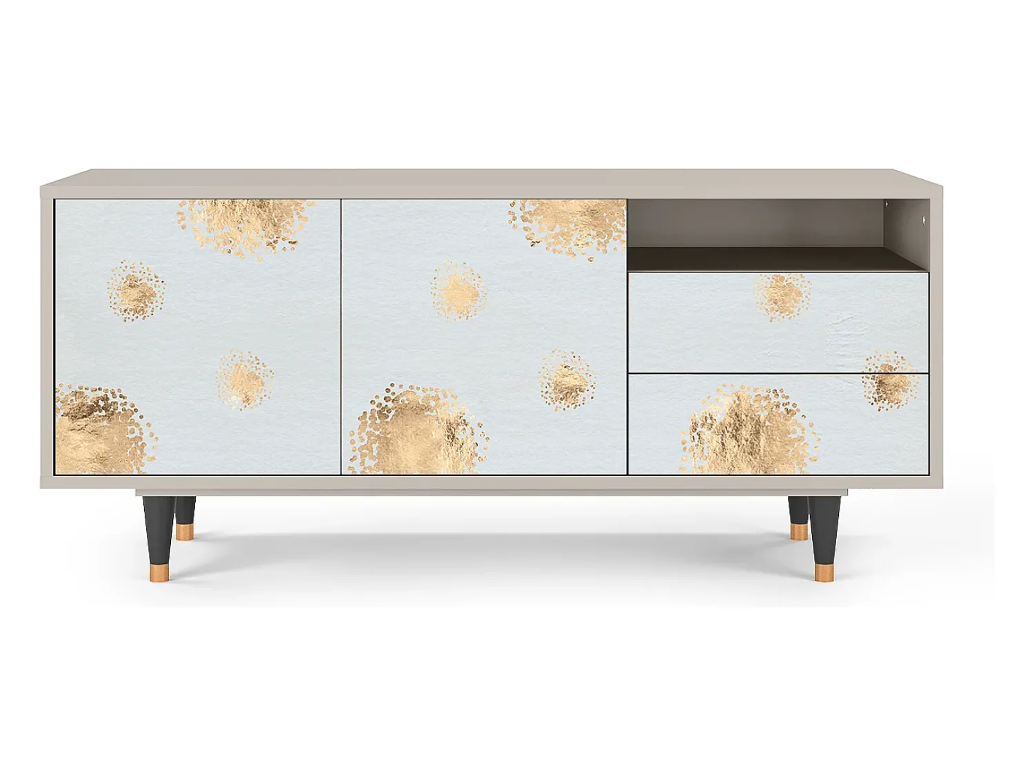 Mueble de TV - 125х56х41 cm - T7 - Sky Latte, Areia Bege