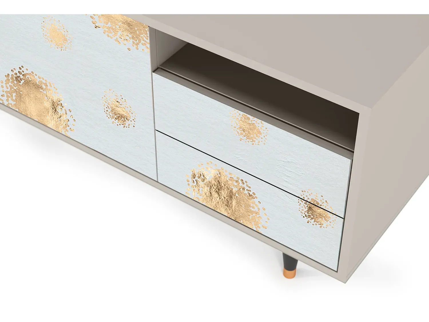 Mueble de TV - 125х56х41 cm - T7 - Sky Latte, Areia Bege