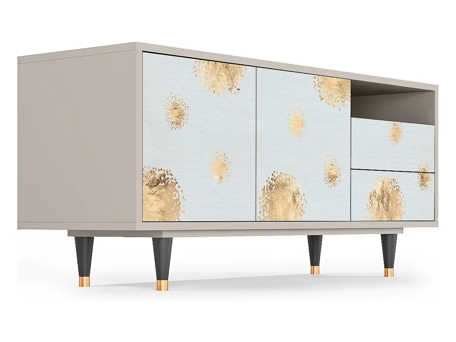 Mueble de TV - 125х56х41 cm - T7 - Sky Latte, Areia Bege