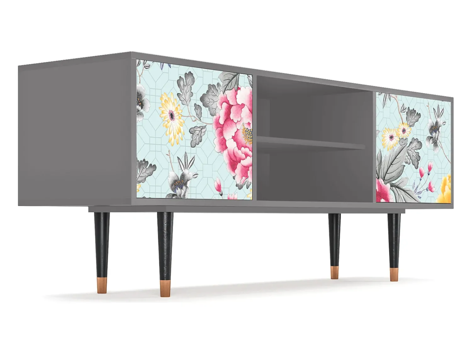 New Mueble de TV - 170х69х48 cm - T2 - Sky Garden, Cinza Cinzento