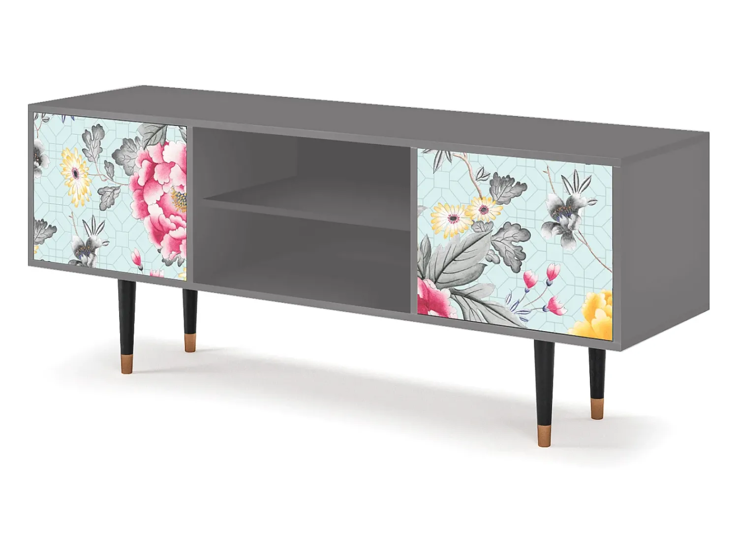 New Mueble de TV - 170х69х48 cm - T2 - Sky Garden, Cinza Cinzento