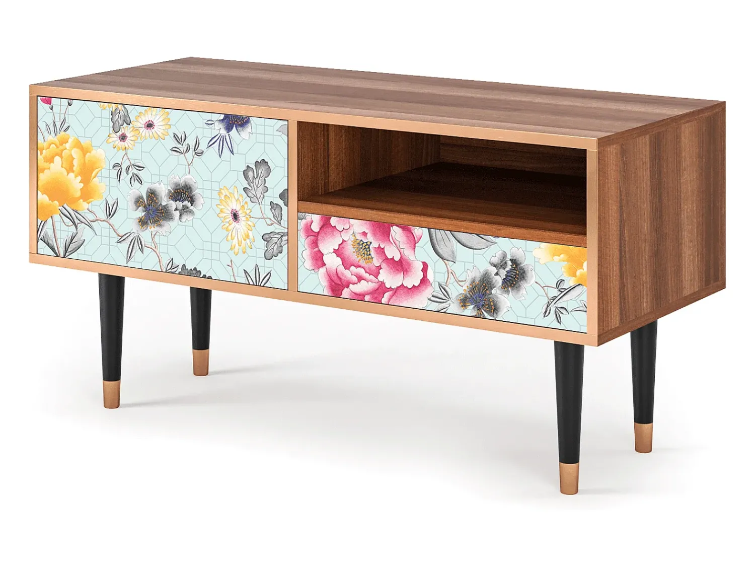 Discount Mueble de TV - 115х59х48 cm - T3 - Sky Garden, Nogueira Castanho
