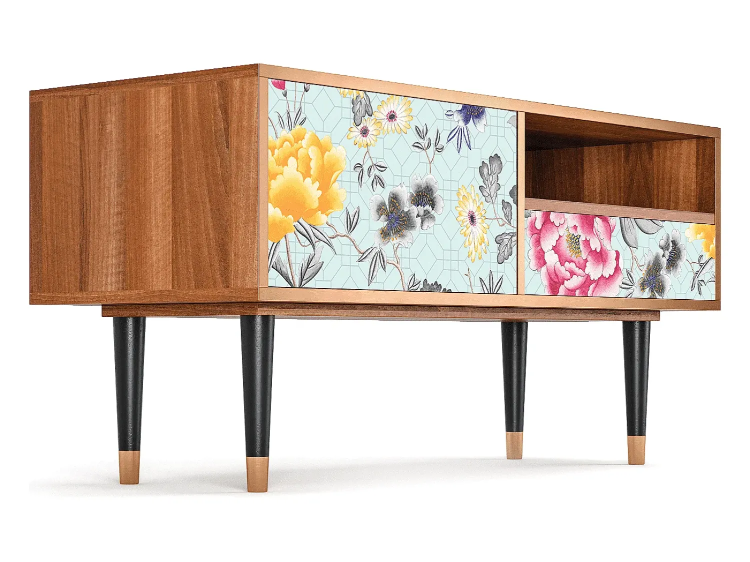 Discount Mueble de TV - 115х59х48 cm - T3 - Sky Garden, Nogueira Castanho
