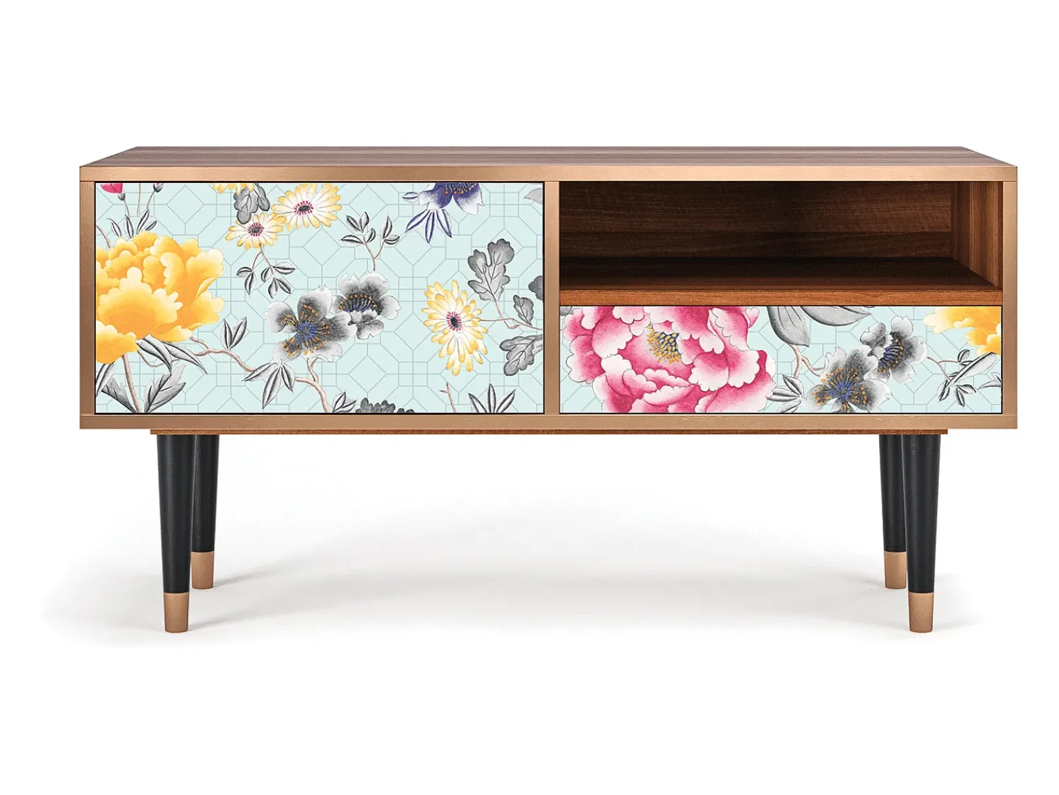 Discount Mueble de TV - 115х59х48 cm - T3 - Sky Garden, Nogueira Castanho