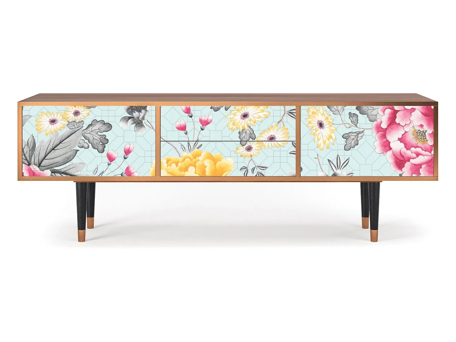 Móvel De Tv| Mueble de TV - 170х59х48 cm - T4 - Sky Garden, Nogueira Castanho
