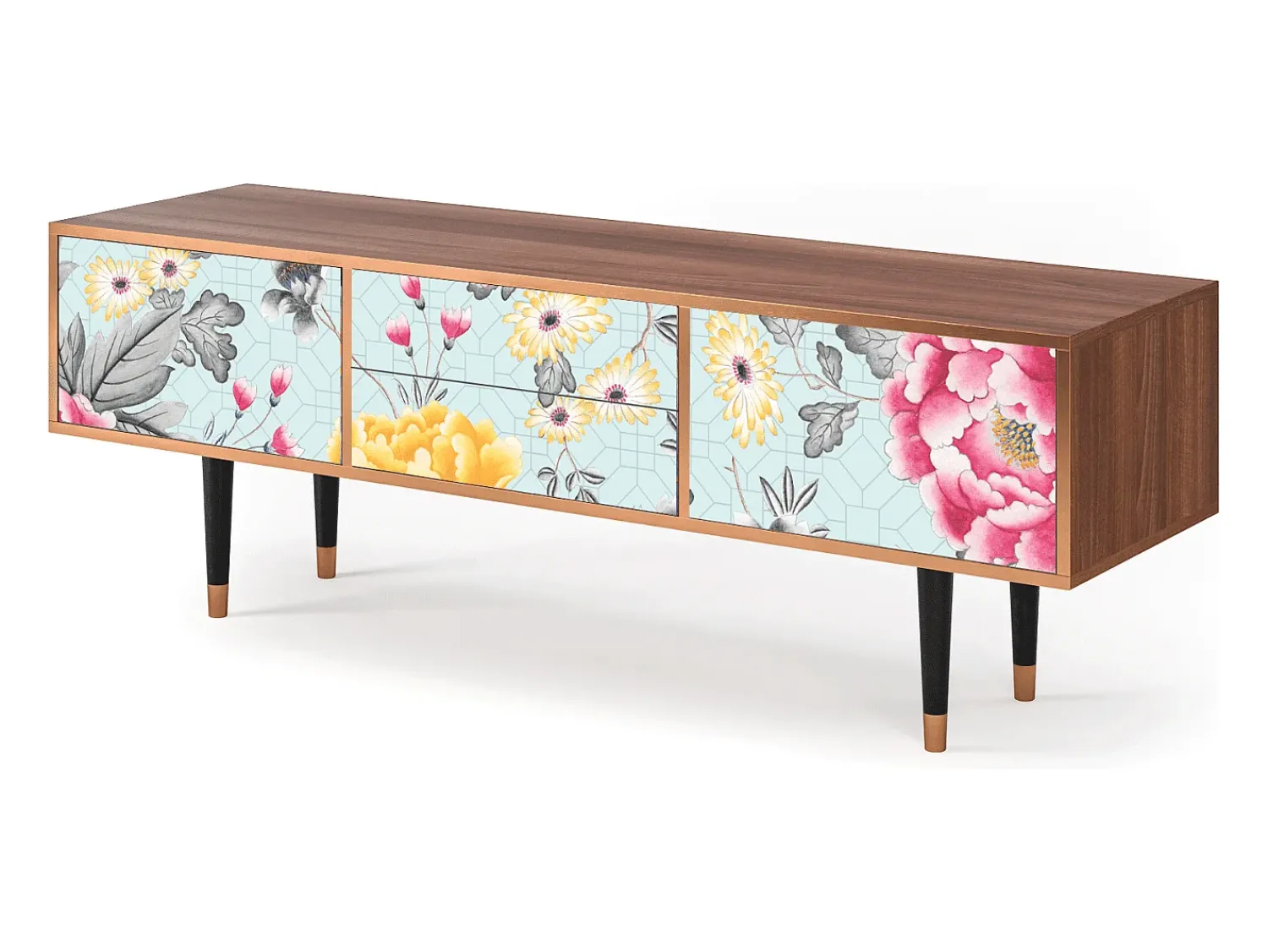 Móvel De Tv| Mueble de TV - 170х59х48 cm - T4 - Sky Garden, Nogueira Castanho
