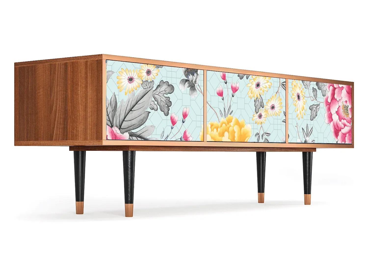 Móvel De Tv| Mueble de TV - 170х59х48 cm - T4 - Sky Garden, Nogueira Castanho