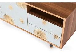 Móvel De Tv* Mueble de TV - 125х56х41 cm - T7 - Sky Latte, Nogueira Castanho
