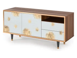 Móvel De Tv* Mueble de TV - 125х56х41 cm - T7 - Sky Latte, Nogueira Castanho