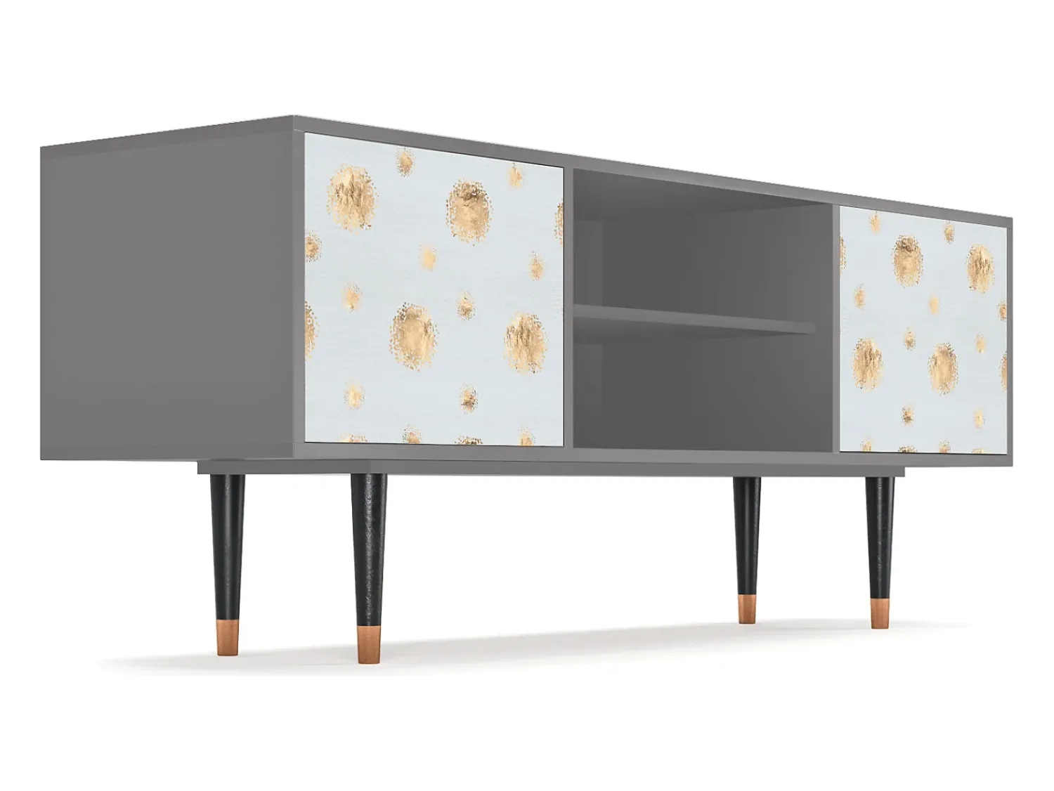 Móvel De Tv| Mueble de TV - 170х69х48 cm - T2 - Sky Latte, Cinza Cinzento