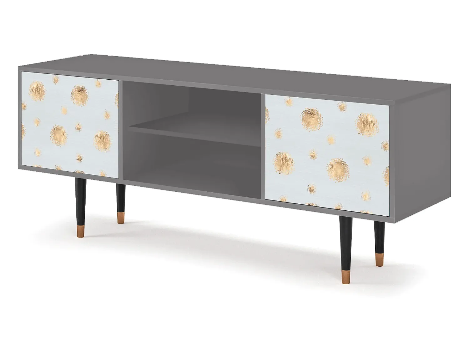 Móvel De Tv| Mueble de TV - 170х69х48 cm - T2 - Sky Latte, Cinza Cinzento