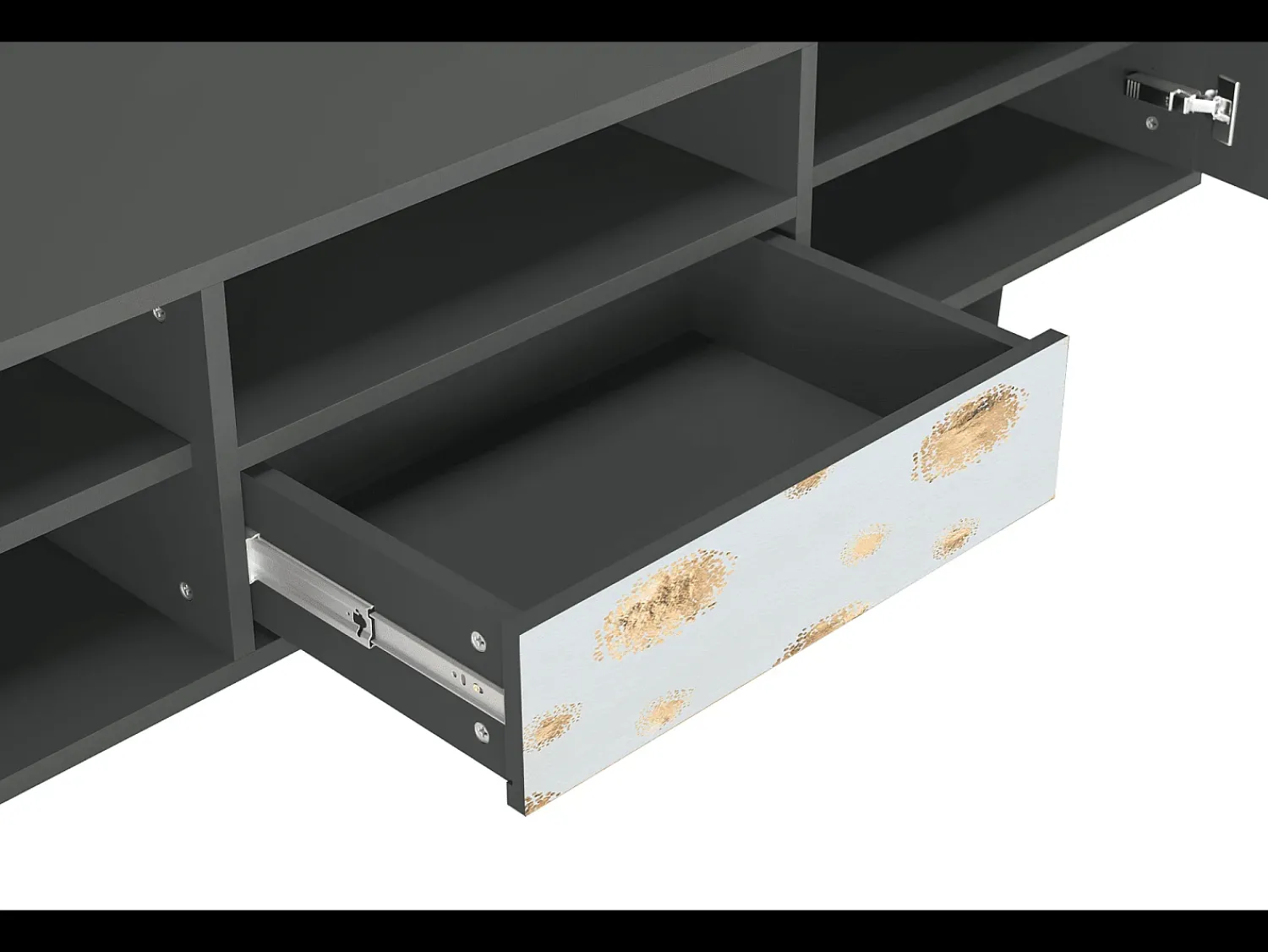 Clearance Mueble de TV - 170х59х41 cm - T6 - Sky Latte, Antracite Cinza antracite