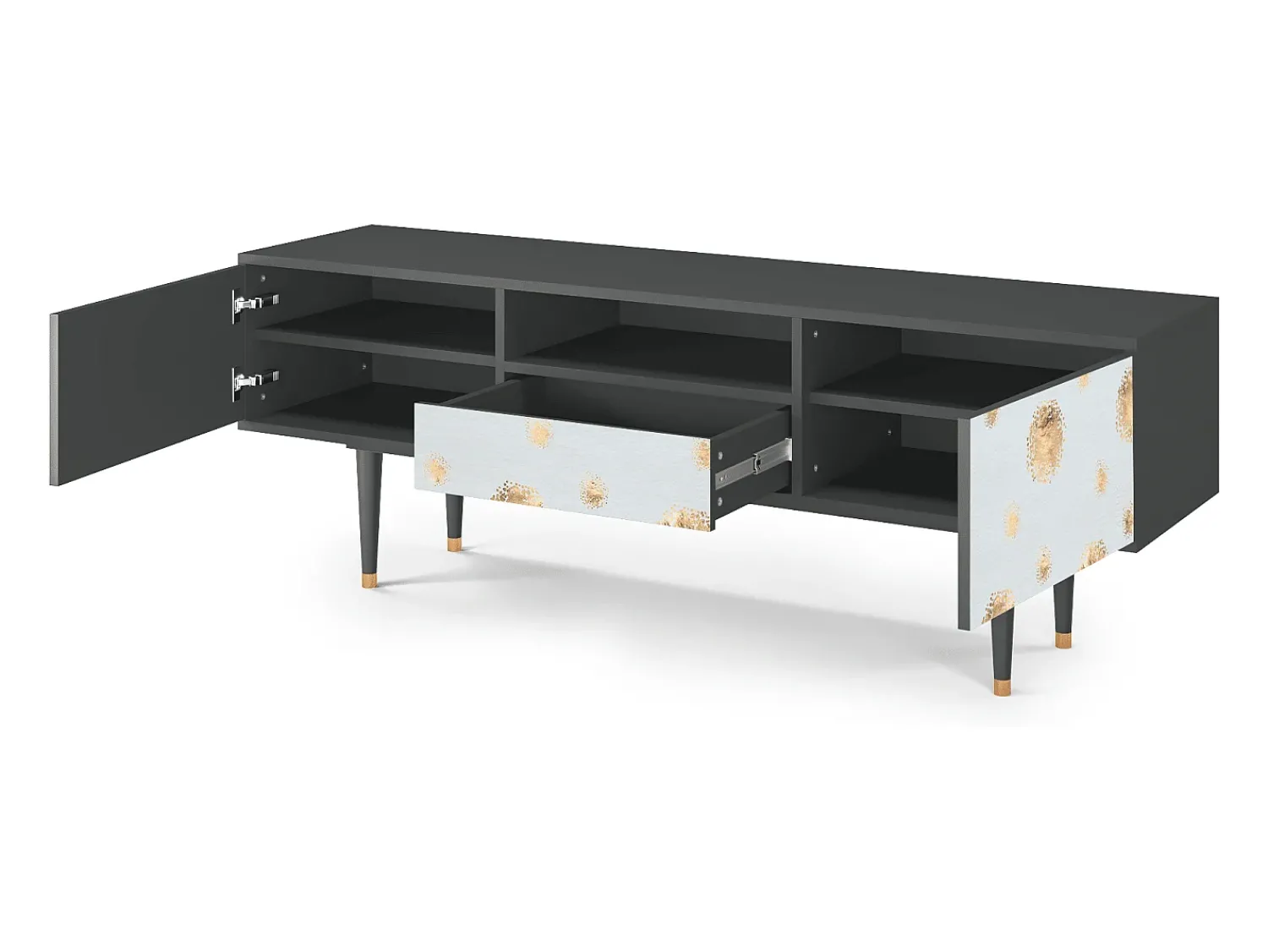 Clearance Mueble de TV - 170х59х41 cm - T6 - Sky Latte, Antracite Cinza antracite