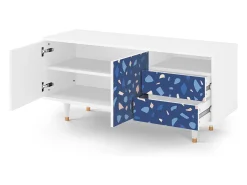 Best Mueble de TV - 125х56х41 cm - T7 - Soap Whirpool, Branco Bege