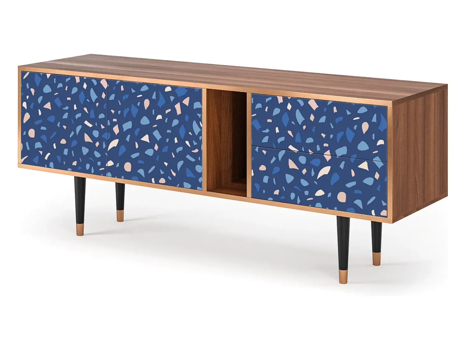 Móvel De Tv| Mueble de TV - 170х69х48 cm - T1 - Soap Whirpool, Nogueira Castanho